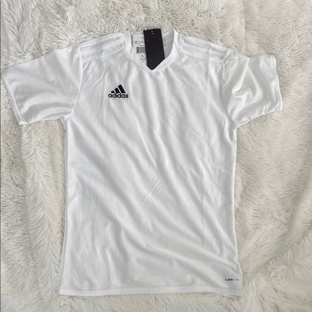 Adidas White Performance Jersey V-Neck